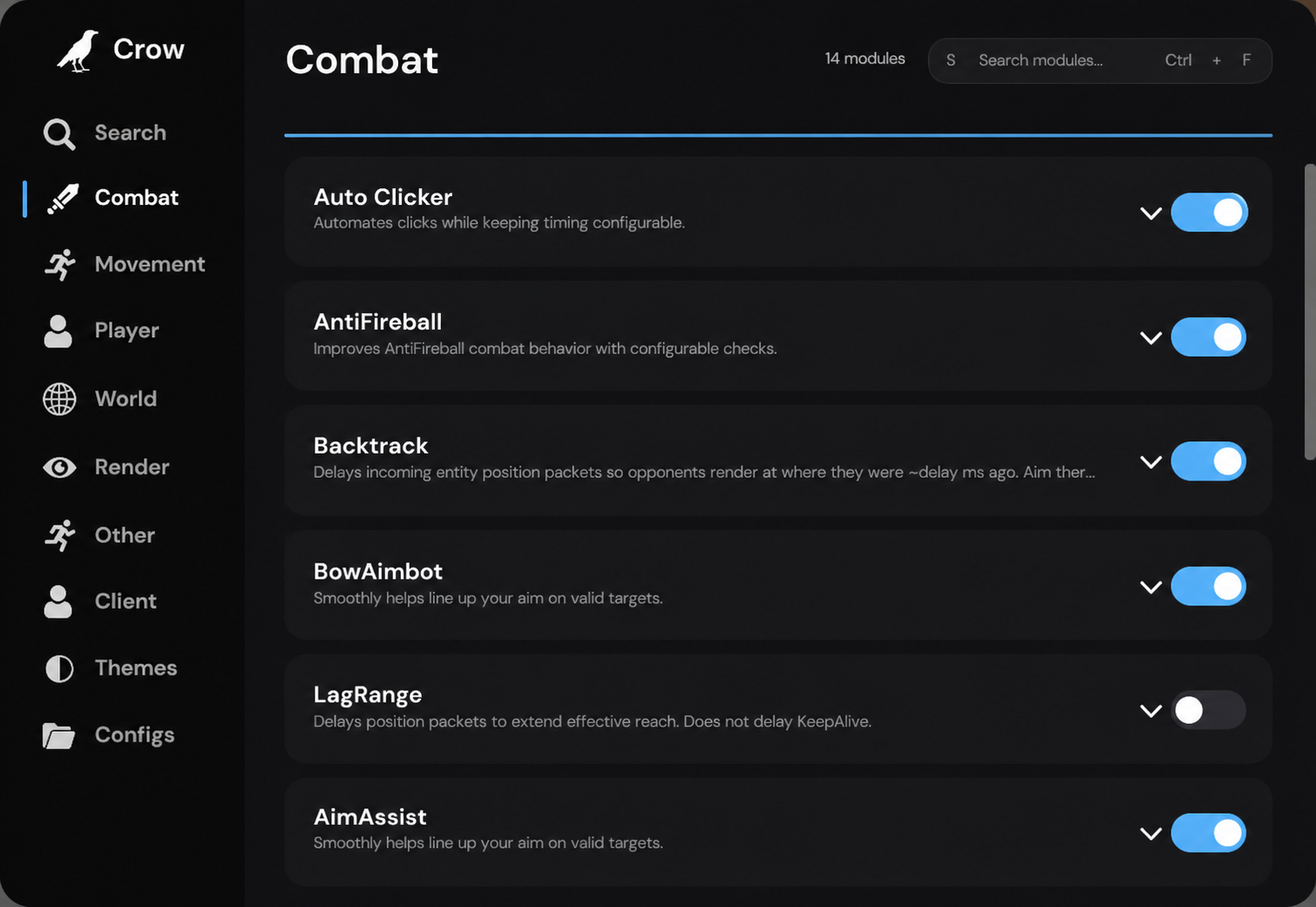 Crow Client – Free Ghost Client for Minecraft 1.8.9